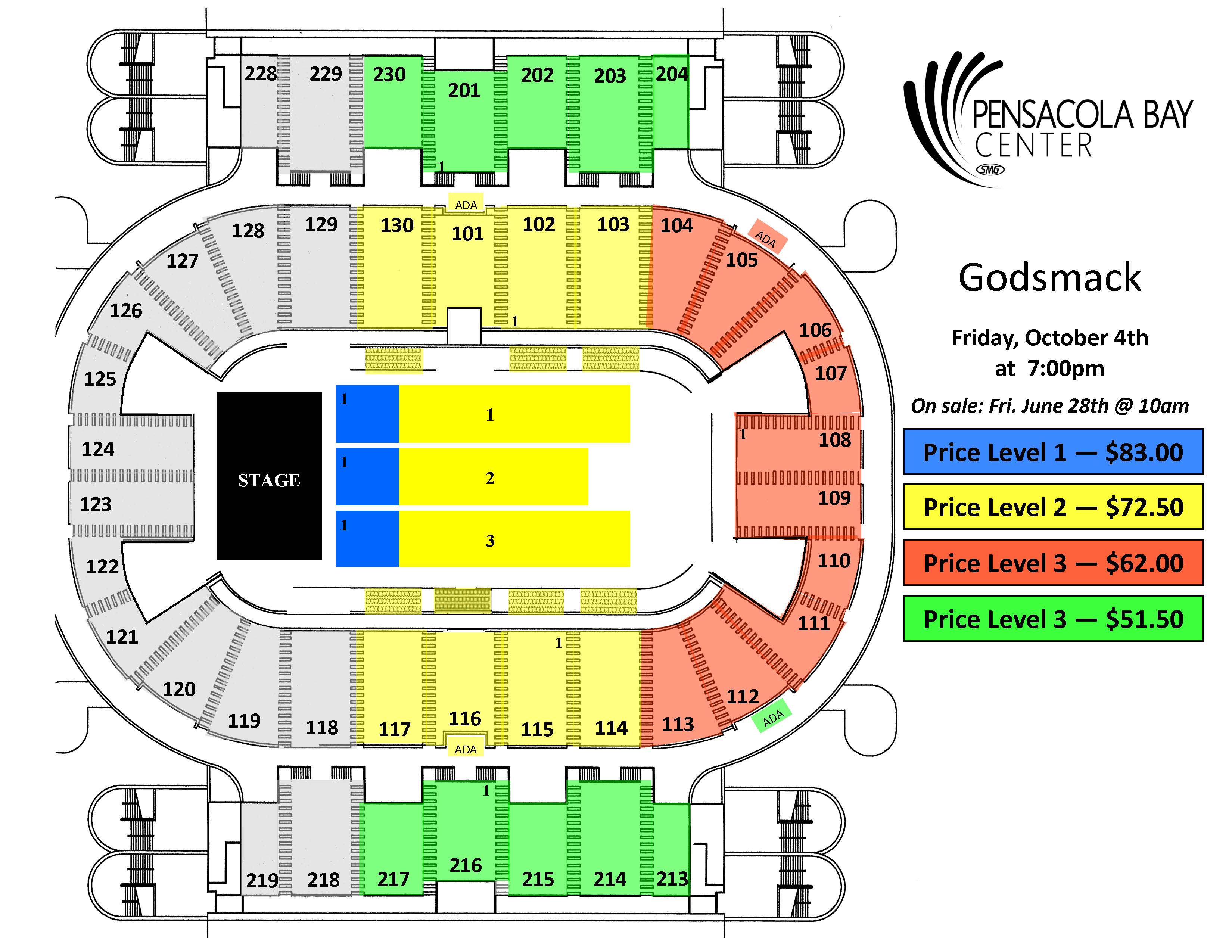 Pensacola Bayfront Stadium Seating Chart