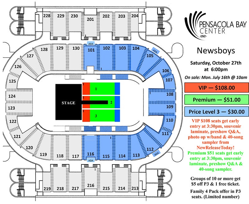 Pensacola Bay Center Seating Chart Dave Matthews Band